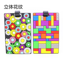 Creative personality building block luggage tag travel box hanging tag Japan European and American luggage tag consignment card set
