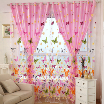 Beautiful Pastoral window screen semi-shading rotten window screen colorful butterfly bedroom living room screen curtain yarn wholesale