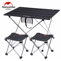 NH bub picnic table outdoor camping aluminum alloy folding table and chair set outdoor table and chair folding portable