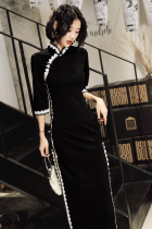  Cheongsam long modified dress 2021 summer Chinese style daily retro old Shanghai young girl