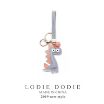 Cute little dinosaur car keychain pendant Korean creative gift cartoon keychain hanging chain bag hanging female