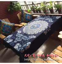 Yunnan Dali Bai dyed cloth blue coffee table table tablecloth cotton TV cabinet wall hanging background wall decoration pastoral style