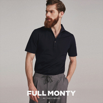 FULL MONTY summer short sleeve polo shirt lapel solid color business slim cotton casual T-shirt half sleeve men