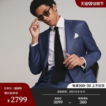 (VBC) Tibetan blue suit suit suit men business dress wool groom wedding wedding suit Spring Autumn
