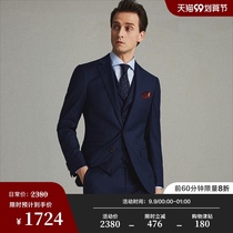FULL MONTY striped suit suit suit men slim formal business Wedding groom wedding wool suit autumn