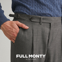 (VBC fabric) gray straight trousers men's business dress casual slim high-end wool suit pants