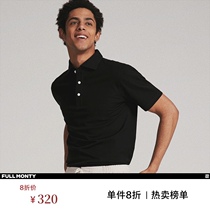 FULL MONTY WINDSOR collar PURE COTTON SHORT-sleeved POLO SHIRT MENs BLACK LAPEL BUSINESS CASUAL Paul T-shirt SUMMER
