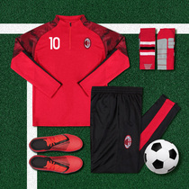 Childrens football training suit long sleeve set custom autumn and winter acMilan football jacket half zipper appearance suit men