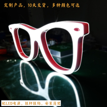 Glass shop displays props display door and head window decoration props glowing glasses model glowing large glasses