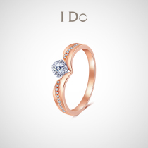  (Spot)I Do Wings series 18K gold diamond ring female jewelry official ido