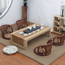 Rattan tatami tea table Japanese tea table B & B accommodation simple low table household floor platform straw balcony window small table