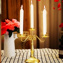 Retro wrought iron candlestick European creative restaurant candle table ornaments American decoration wedding furnishings
