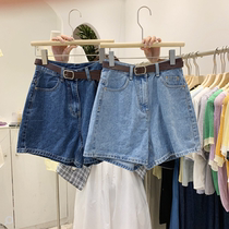 South Korea Dongdaemun 2021 summer new fashion literature and art small fresh loose wild high-waisted denim shorts women