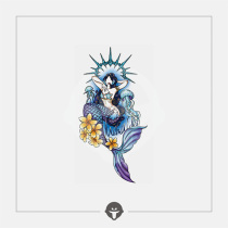 Change @ becme original mountain Sea Mermaid mackerel tattoo pattern waterproof flower arm tattoo stickers wind