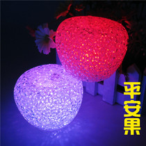 Large Colorful Crystal Apple Night Light Creative Luminous Apple Light Glowing Ping An Fruit Christmas Gift