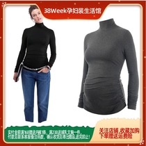 Pregnant woman hit undershirt 2022 spring autumn new fashion out high collar long sleeve t-shirt sweaters with slim fit