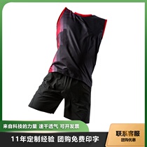 New mens sleeveless badminton suit suit vest summer team custom printed quick-drying air-permeable ping-pong tennis suit