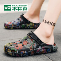 Wood Linson National Tide Cave Shoes Mens Summer 2021 New Interior Exterior Wearing Baotou Sandals Mens Beach Sandals