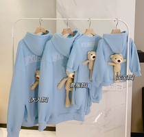 Baby parent-child clothing autumn and winter clothing a family of three Chinese New Year clothes 100 days mother and daughter foreign bear fried street clothes