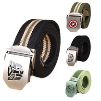 Boy canvas simple belt middle school boy military training Belt student children belt male youth accessories white tie tide