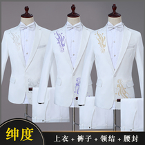 Costume Mens sequins Male singer Host EMCEE costume Stage Chorus Mens dress Suit suit