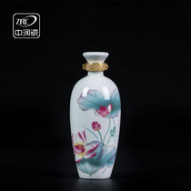 Jingdezhen ceramic wine bottle Tang and Song Dynasty lotus antique household white wine jug a pound of white wine empty bottle