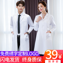 White coat long sleeve doctors clothing womens short sleeve summer thin male doctor long coat laboratory nurse work clothes