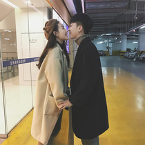 Trench coat mens early autumn new Korean version of long woolen coat trend couple overszie loose cloak