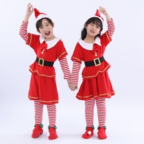 Christmas childrens clothing Christmas clothes for men and women The boys and girls perform a cute kindergarten child Santa suit