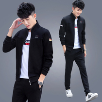 Leisure Sports Suit Mens Spring Autumn Season Models 2021 New Spirit Social Sportswear Men Running Three Sets