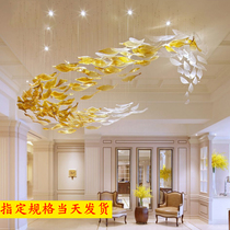 Hotel lobby Atrium Ceiling pendant project Club art Sky creative hanging glass crystal installation