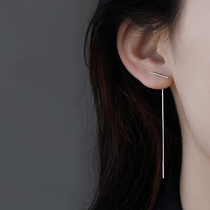925 Pure Silver Earline Female Long style Fluid Su Temperament High Level Sensual Earrings 2021 New Tide Ear Chain Earrings