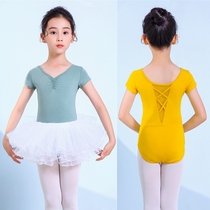 Childrens dance costume practice clothes Girls dance long and short sleeves shaped body dress Chinese dance performance exam dress ballet skirt