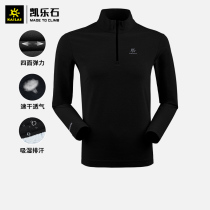 Kailo Stone Mens and Wind Long Sleeve T-shirt Outdoor Sports Pullover Sweat Breathing and Warm Training Top