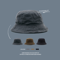 GULESWY summer washed black fishermans hat men and women tide Japanese Korean version of Joker retro sunshade sun protection basin hat