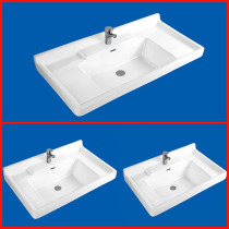 Ceramic semi-embedded household washbasin Integrated bathroom cabinet cabinet basin Single basin 50 wide square washbasin