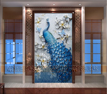 Modern art glass light luxury partition screen toilet frosted craft Nordic abstract illusion background wall tempered
