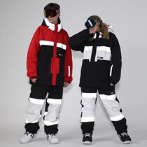 New ski suit womens suit windproof warm luminous snow equipment waterproof veneer double board snow suit