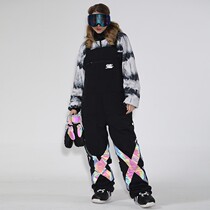 Strap colorful pants mens loose Waterproof warm skiing double board veneer equipment luminous colorful pants women