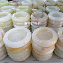 Natural Jade ashtray original stone household living room creative personality trend Chinese Afghan jade stone retro