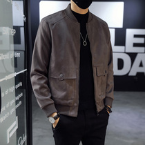 2021 Spring and Autumn New jacket men Korean version trend slim handsome casual suede business mens coat