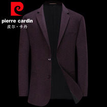 Pierre Cardin burgundy large size suit jacket man plus fat fat man loose casual suit jacket
