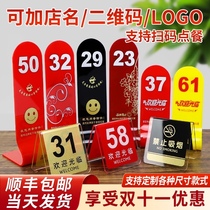 Acrylic table number plate table Restaurant number Dining seat table number Vertical table number Vertical card Hotel calling table display number plate Triangle table card table card row number Digital brand ordering custom stickers