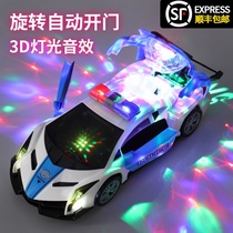 Electric dance deformation rotating universal police car boy toy shaking sound with the same child child girl car