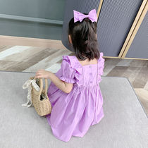 Baby girl dress summer 2021 new girl Korean bubble sleeve princess dress little girl super-western skirt