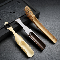 Old Wangge solid wood Black sandalwood Japanese tea spoon bamboo tea shovel Tea Kung Fu Road accessories tea bamboo tea shovel