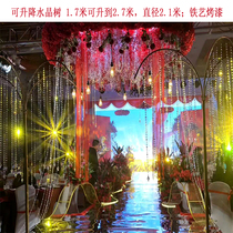 New wedding props Crystal Tree Road lead five iron hanging bead curtain T stage wishing tree wedding iron guide Road