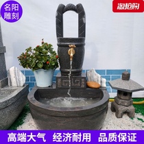 Stone carving bluestone wash basin Garden mop pool Household outdoor pier cloth pool Faucet running water ornaments Garden stone trough