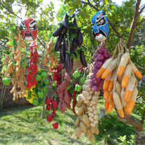 Restaurant decoration pendant simulation fruit and vegetable simulation fruit farmhouse decoration fake corn pepper hot pot restaurant wall decoration