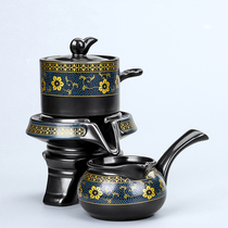 Ceramic tea making artifact tea set Chinese Stone Mill rotating water automatic household set kung fu teapot tea cup accessories